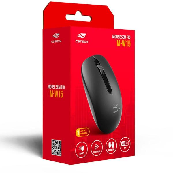 Imagem de Mouse C3Plus M-W15Bk, Wifi 2.4Ghz, Bluetooth, Receptor Nano