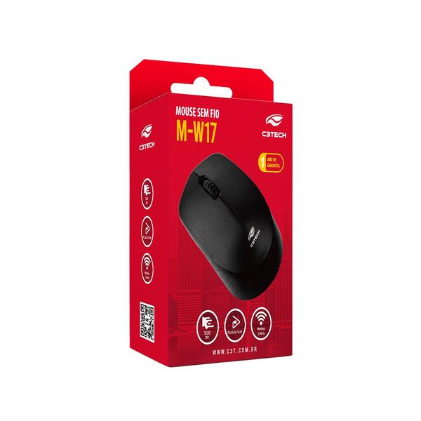 Imagem de Mouse c3plus wireless m-w17bk preto