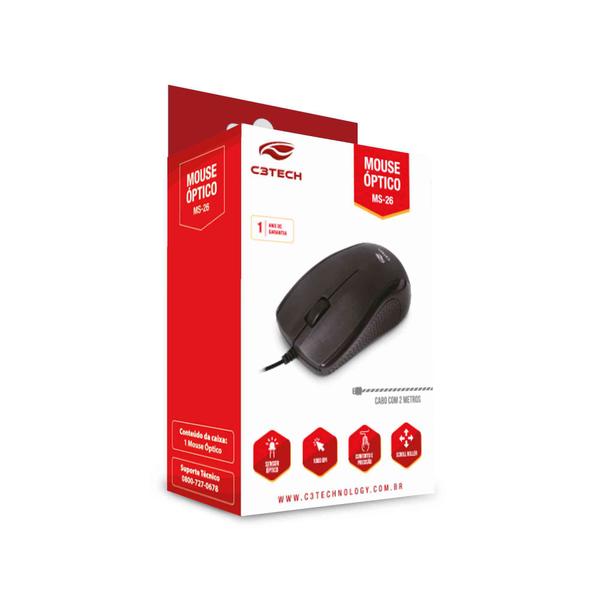 Imagem de Mouse C3TECH USB MS-26BK Preto