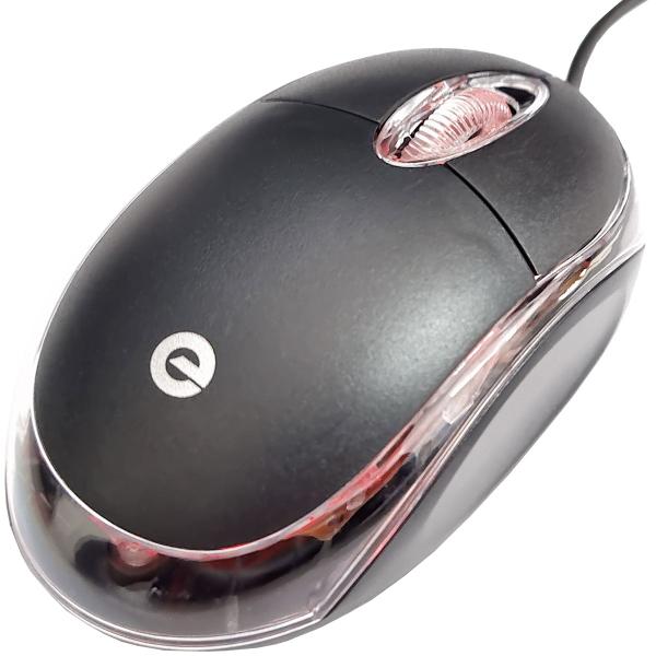 Imagem de Mouse Com Fio Escritório Computador Pc Notebook Óptico Usb 1000 Dpi Exbom MS-9 Preto