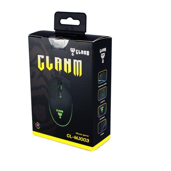 Imagem de Mouse com fio jungle cl-mj003 preto/led/3200dpi/4d 1,5m