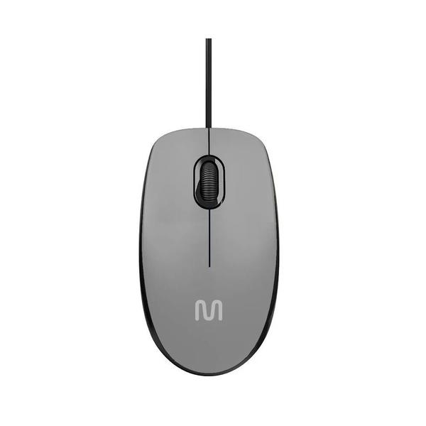 Imagem de Mouse com Fio MF400 Clique Silencioso Conexao USB 1200DPI Cabo de 180CM 3 Botoes - Cinza - MO387