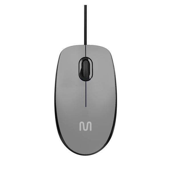 Imagem de Mouse Com Fio Mf400 Clique Silencioso Conexão Usb 1200dpi Cabo De 180cm 3 Botões - Cinza - Mo387