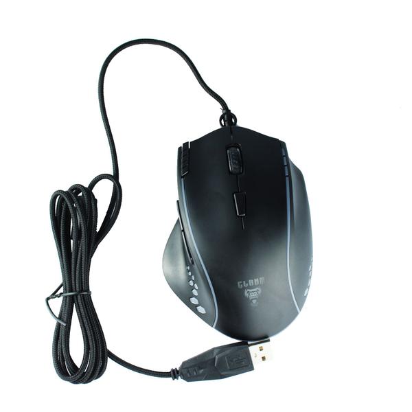 Imagem de Mouse com Fio Mount Cl-mm386 Preto/led/7200dpi/cabo Trançado