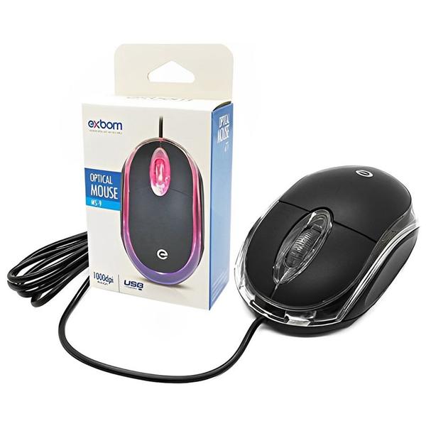 Imagem de Mouse Com Fio MS-9 Com LED Vermelho