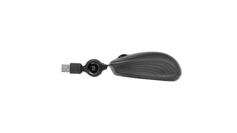 Imagem de Mouse com Fio Retrátil MR100 USB 1200 DPI Preto - MO231