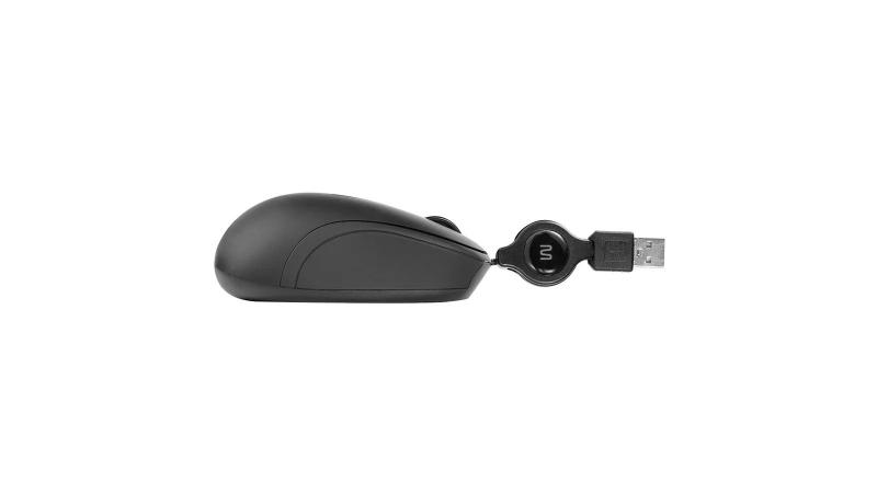 Imagem de Mouse Com Fio Retrátil Mr100 Usb 1200 Dpi Preto - Mo231