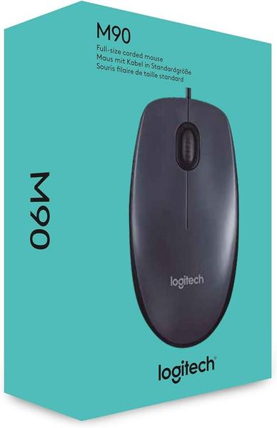 Imagem de Mouse com fio USB Logitech M90 com Design Ambidestro e Facilidade Plug and Play