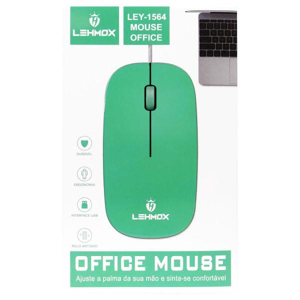 Imagem de Mouse com Fio USB Óptico Ergonômico 3 Botões Office Ultra Leve 