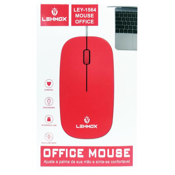 Imagem de Mouse com Fio USB Óptico Ergonômico 3 Botões Office Ultra Leve 