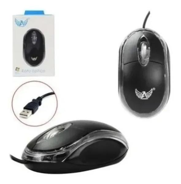 Imagem de Mouse Com Fio Usb Pequeno Para Pc Notebook - Altomex