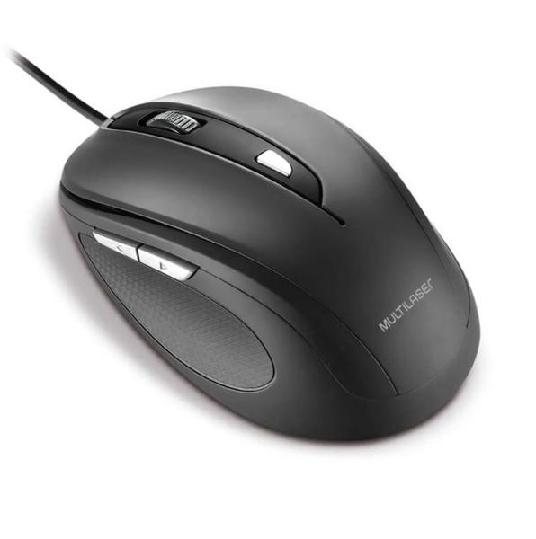 Imagem de Mouse Comfort USB - 6 Botões - Preto - Multilaser -