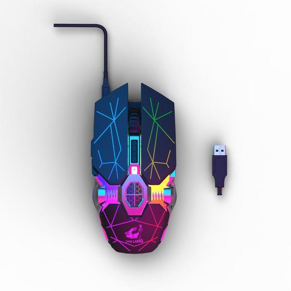 Imagem de Mouse de mouse de jogo sem fio Mouse Gamer Silent PC Mause Recarregável Mouse Ergonômico 2.4Ghz USB Ratos ópticos para laptop PC