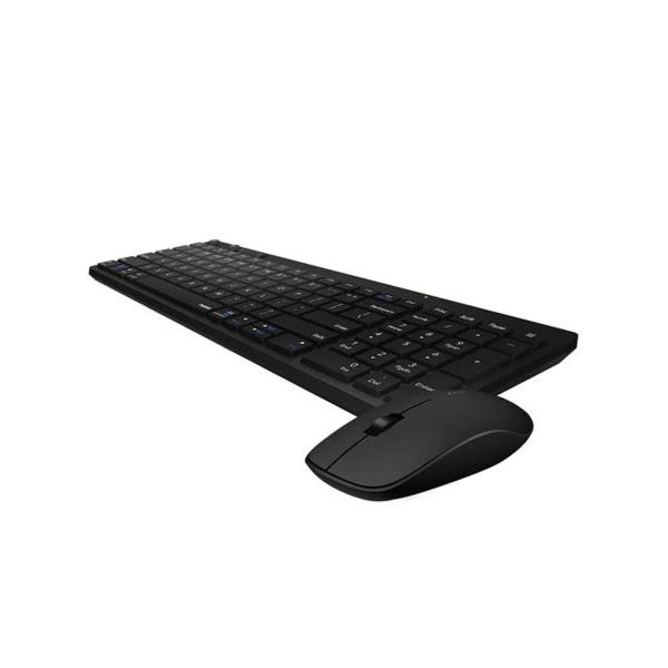 Imagem de Mouse e Teclado Sem Fio Rapoo, Bluetooth ou Nano Receptor 2.4GHz, 1300DPI, ABNT2, Preto - RA003