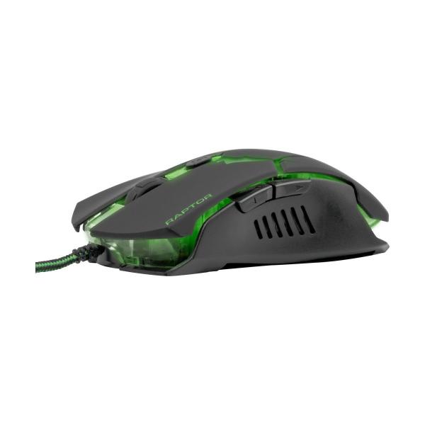 Imagem de Mouse Gamer 3200DPI Raptor OM-801 PretoVerde 60839 - Fortrek