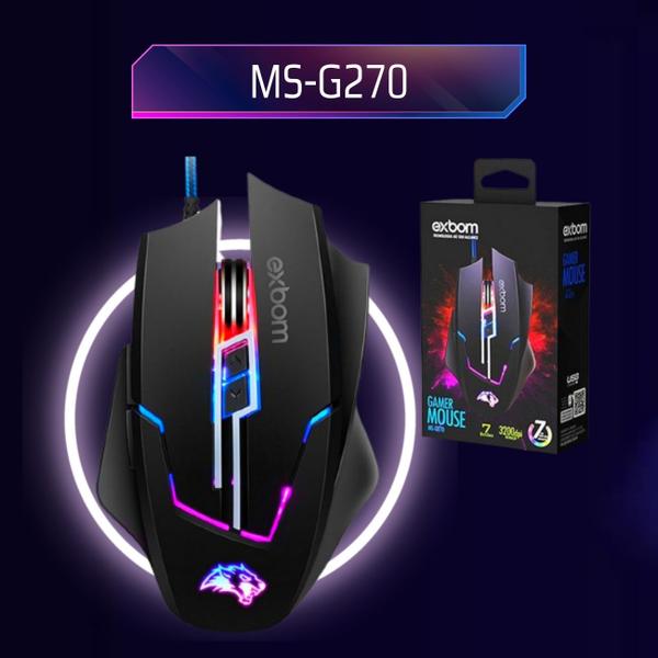 Imagem de Mouse Gamer 7D Warrior 3200 DPI RGB Xtreme Gaming USB 7 Botões MS-G270