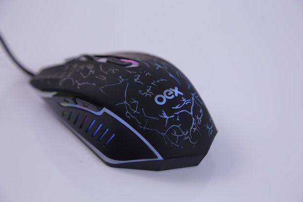 Imagem de Mouse Gamer Action 6 Botoes Led 7 Cores Oex Game -  Ms300  - Preto