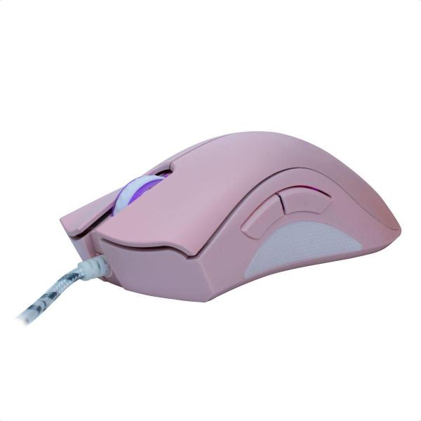 Imagem de Mouse Gamer Boreal 5 Botoes Led 7 Cores OEX Game Ms319 Rosa