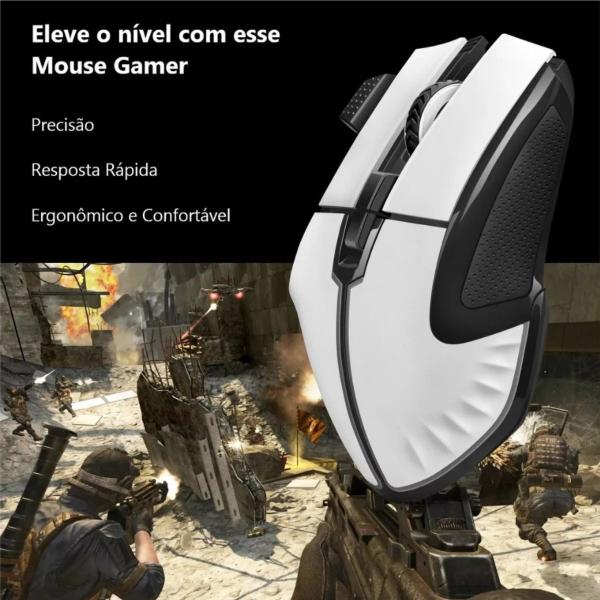 Imagem de Mouse Gamer Branco Rgb 7200DPI Anubis Knup Gamer Pro