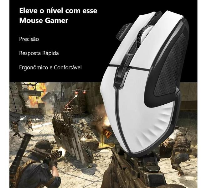 Imagem de Mouse Gamer Branco Rgb 7200DPI Anubis Knup Gamer Pro