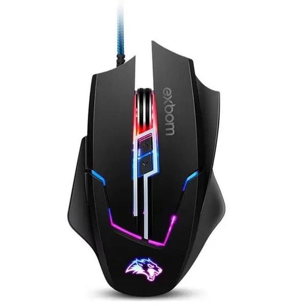 Imagem de Mouse Gamer c/ LED 3200dpi 7 Botões Preto MS-G270 - Exbom