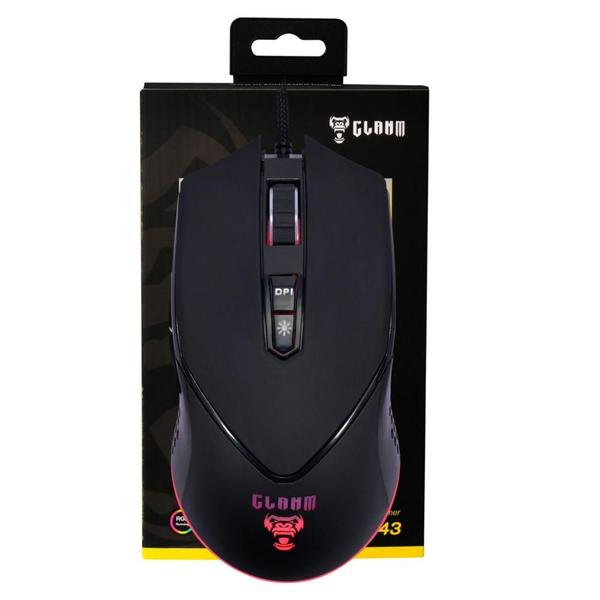 Imagem de Mouse Gamer Clanm CL-MK043 King 10000DPI Com Botões Macro  Para Escritório Cabo 1,5m Resistente Com Conexão USB e Led Rgb