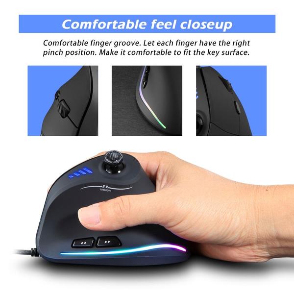 Imagem de Mouse gamer com fio ergonômico 10000 DPI Com fio mouse gamer com luzes RGB de luz de fundo coloridas para pc laptop Mouses