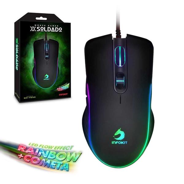 Imagem de Mouse Gamer Com Fio Knup Rgb 6400 Dpi GM-V550