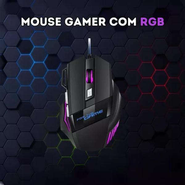 Imagem de Mouse Gamer Com Fio Usb Programável Rgb 4600dpi