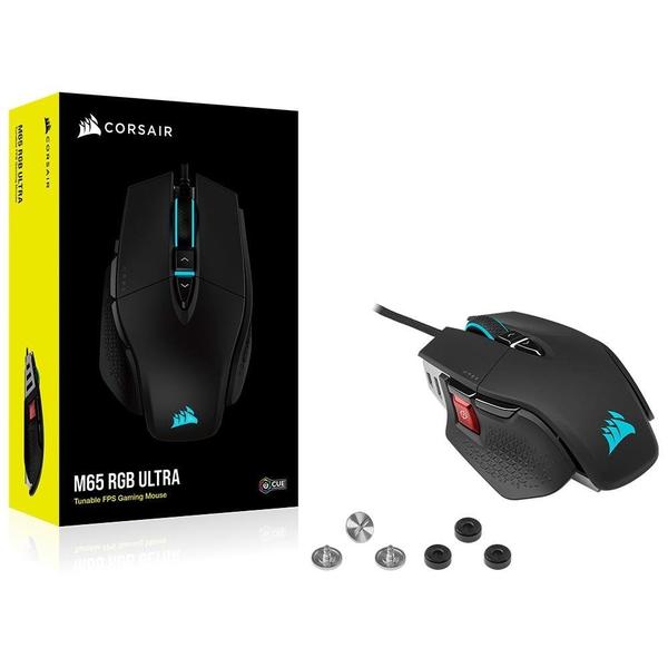 Imagem de Mouse Gamer Corsair M65 Ultra, RGB LED, 26000 DPI, 8 Botões, Optical, Preto - CH-9309411-NA2