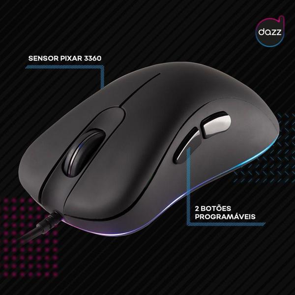 Imagem de Mouse Gamer Dazz FPS Series, RGB, 7 Botões, 12000DPI - 625256