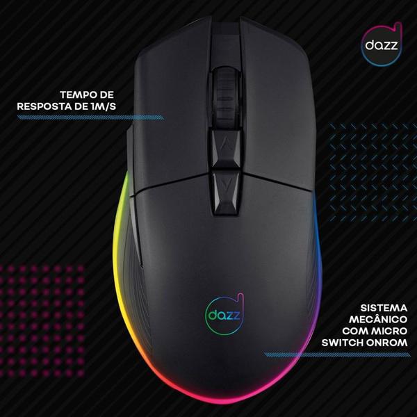 Imagem de Mouse Gamer Dazz Kirata Ascendent, RGB, 8 Botões, 12400DPI - 624632