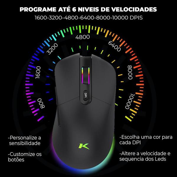 Imagem de Mouse Gamer Doubles Max 10000Dpi 1000Hz Rgb Software Hibrido