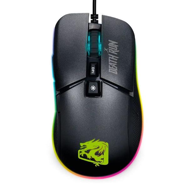 Imagem de Mouse Gamer Elg MGDR Death Run - com Fio - 6400 Dpi - 7 Botoes - Preto