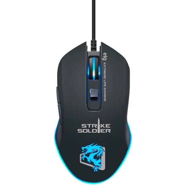 Imagem de Mouse Gamer Elg MGSS Strike Sold 4800DPI - Preto