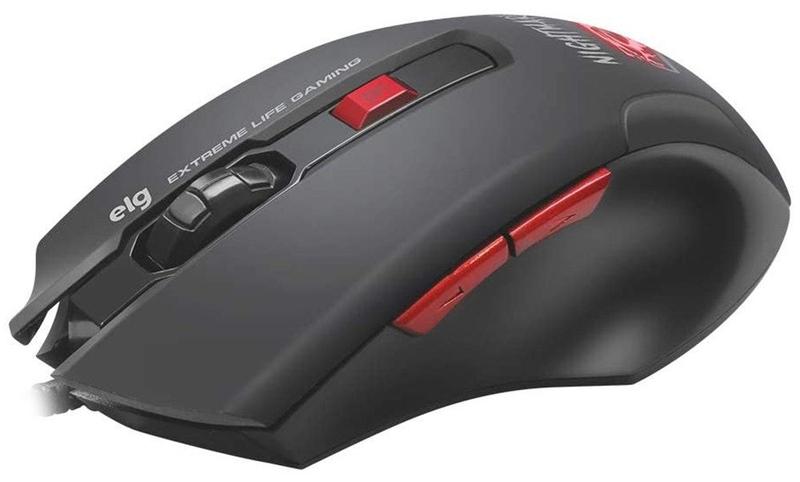 Imagem de Mouse Gamer Elg Night Mare MGNM 6 Botoes 7 Cores 4800DPI - Preto