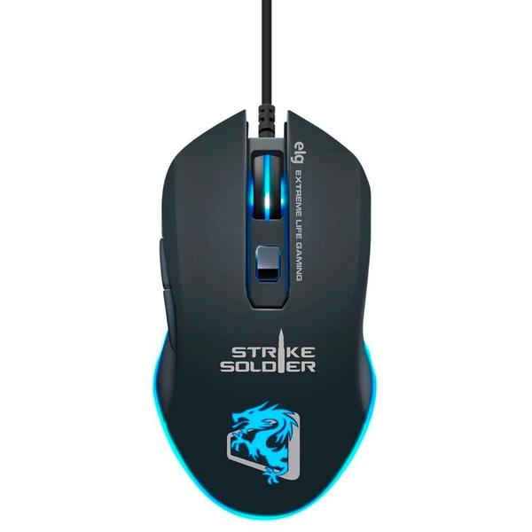 Imagem de Mouse Gamer ELG Strike Soldier - 4800dpi - 6 Botões - LED RGB - MGDC