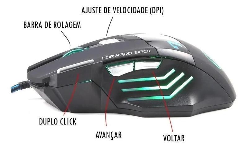 Imagem de Mouse Gamer Estone X7 2400Dpi Led Sport 7 Botões Pronto