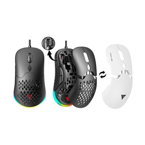 Imagem de Mouse Gamer Force One Lynx, 19.000 DPI, RGB, Switchs Hotswap, Personalizável, Dual Mode Wireless ou Wired USB-C, Recarregável - FR.MO.LX.01