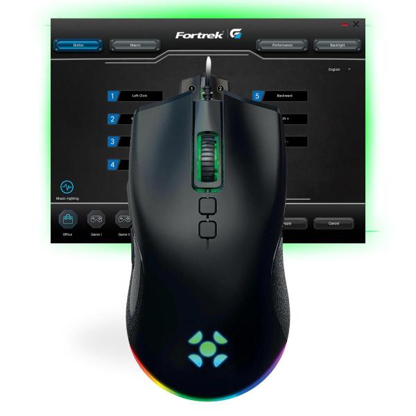 Imagem de Mouse Gamer Fortrek BlackFire 7200Dpi, RGB 5 Botões Com Drive Macro