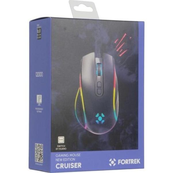 Imagem de Mouse Gamer Fortrek Cruiser New Edition 12000 Dpi RGB Preto F002