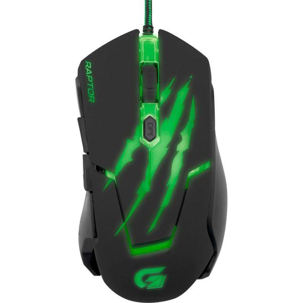 Imagem de Mouse Gamer Fortrek Raptor Series Om801 Usb Preto E Verde