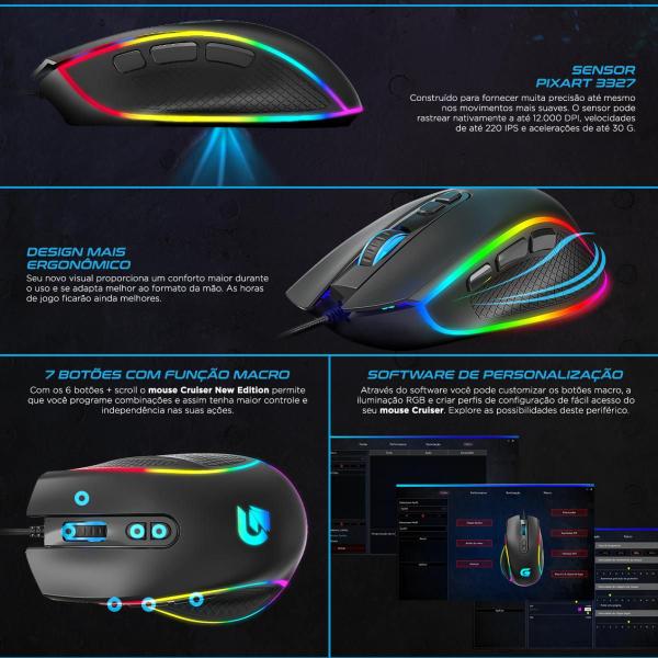 Imagem de Mouse Gamer Fortrek RGB Crusier Soft