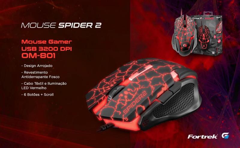 Imagem de Mouse gamer fortrek spider 2 om705