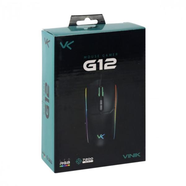 Imagem de Mouse gamer g12 7200 dpi 7 botões led rgb cabo 1,8m vinik - mvg12rgb