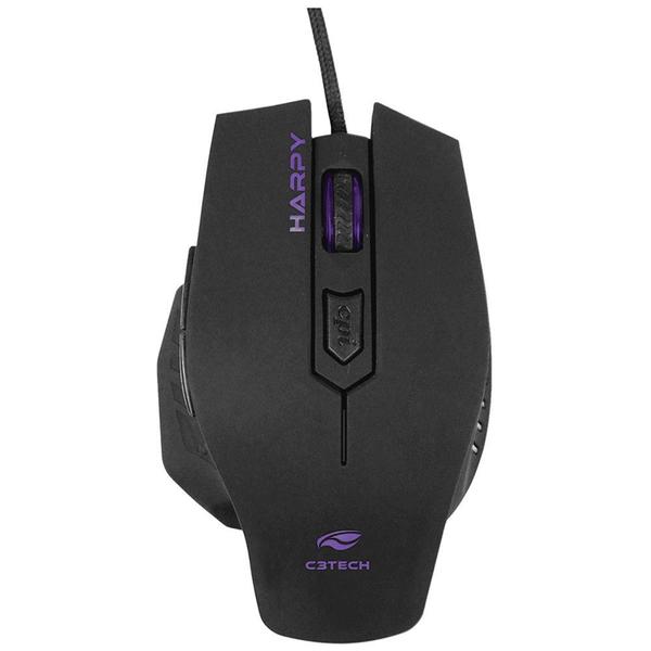 Imagem de Mouse Gamer Harpy 3200dpi Led Multicol MG-100BK - C3Tech