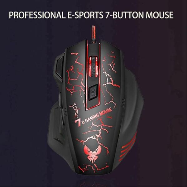 Imagem de Mouse Gamer Jogo Weibo X7 3200 Com Fio USB Dpi A 1600 Dbi Profissional Para Jogos 7 Botões 