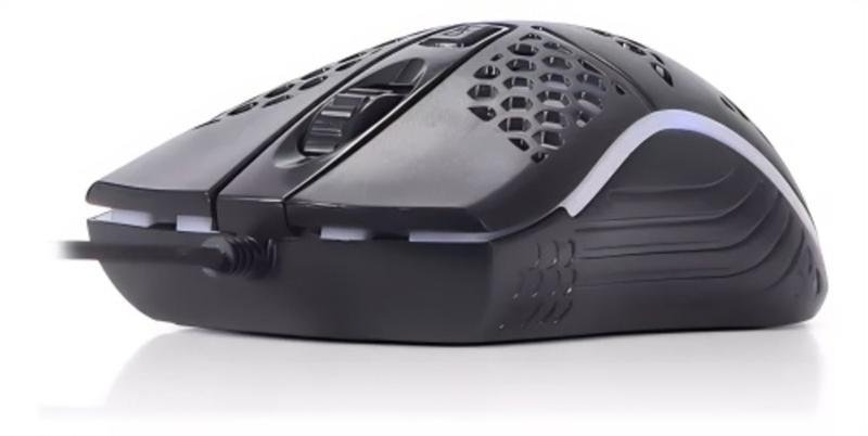 Imagem de Mouse Gamer Knup KPMU010 Colméia, Utraleve 65 gramas, RGB, USB, Cabo 1,5 metros Trançado Preto