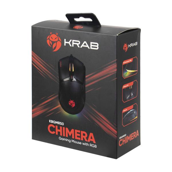 Imagem de Mouse Gamer Krab Chimera KBGMR50 - com Fio - 12000DPI - 7 Botoes - Preto