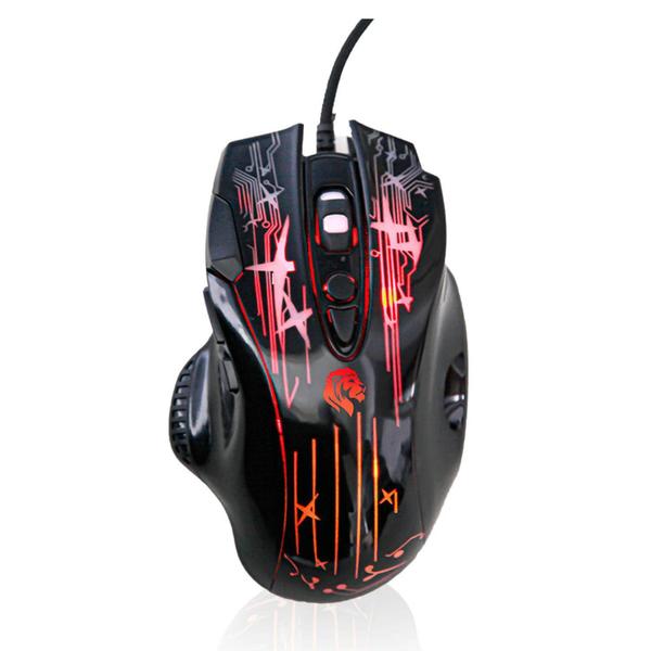 Imagem de Mouse Gamer Led 8 Botões 2400 DPI Pc Celular cabo Revestido - Hayom